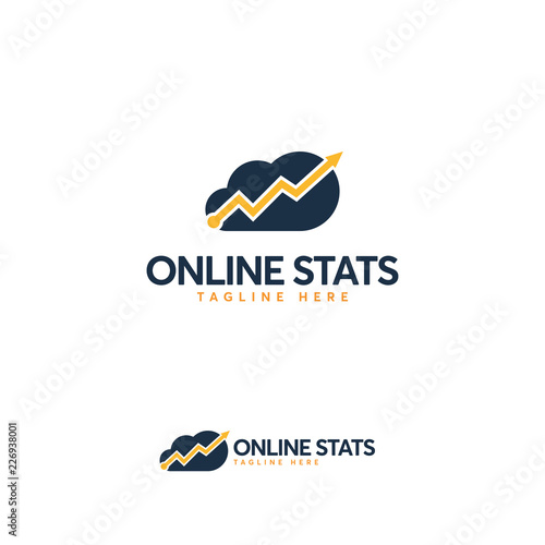 Online Stats logo designs template  Cloud Data logo designs template