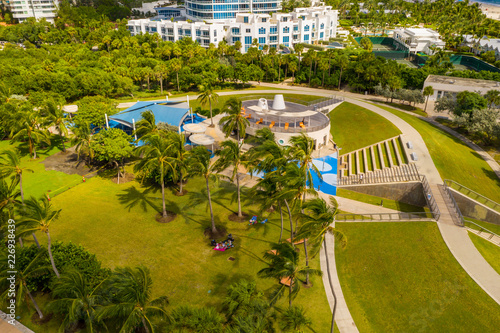Drone image Miami Beach Florida South Pointe Park © Felix Mizioznikov