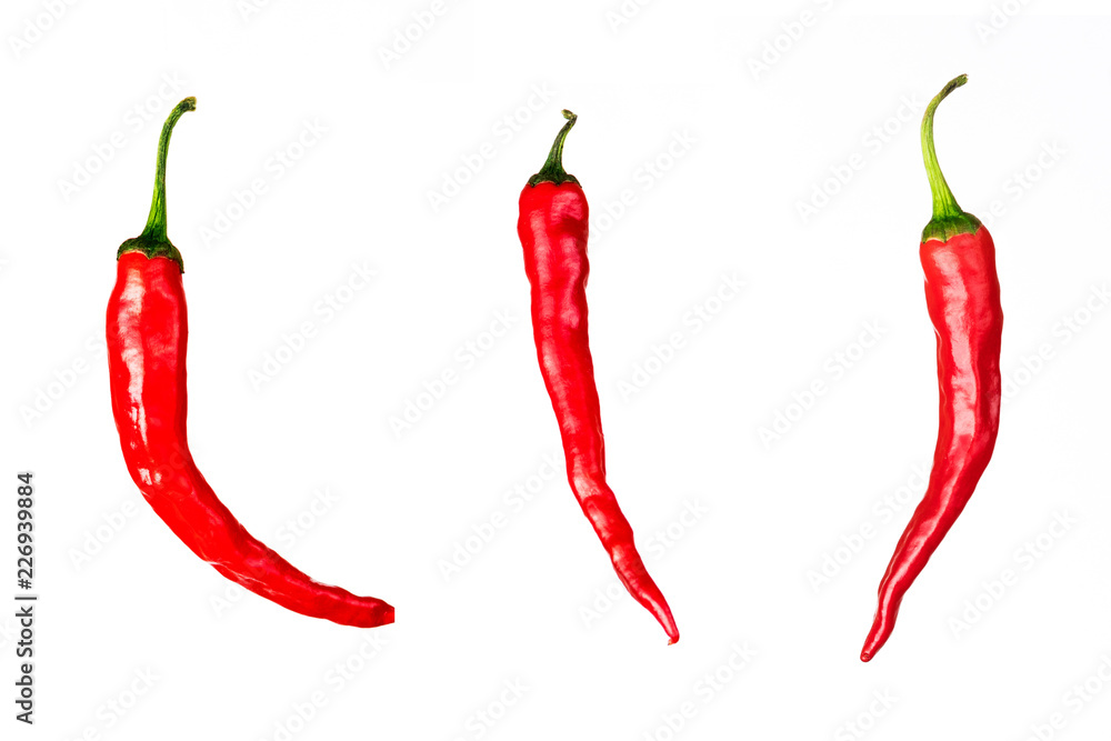 three pieces of chili peppers three pieces of chili peppers