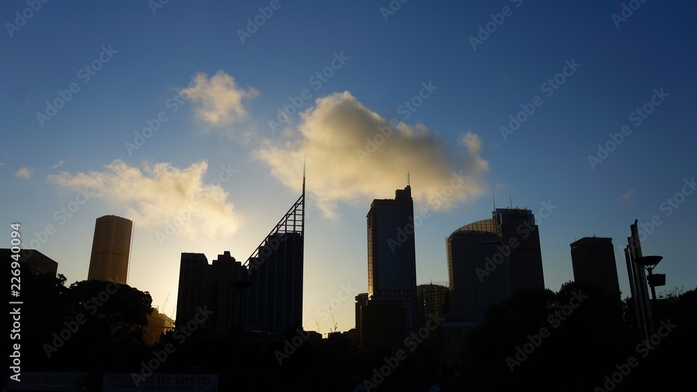 silhouette of Sydney city
