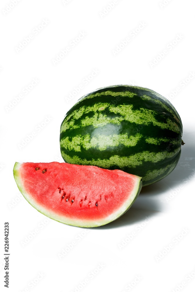 Whole and Slice of Watermelon Whole and Slice of Watermelon