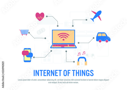 Flat design vector of Internet of things concept 