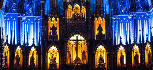 MONTREAL, QUEBEC, CANADA - MAY 21, 2018: Interior Of Notre-Dame De Quebec Basilica-Cathedral  Quebec City, Quebec © Inolas
