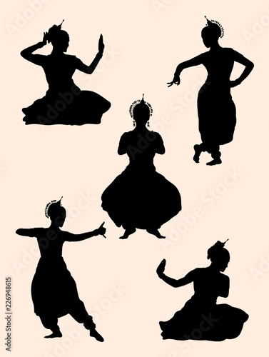 Indian dancer silhouette 02. Good use for symbol, logo, web icon, mascot, sign, or any design you want.