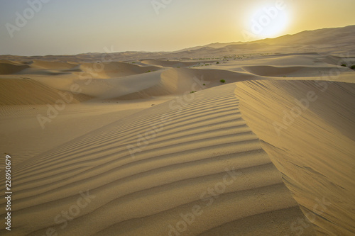 Beautiful Rub al Khali desert at sunrise