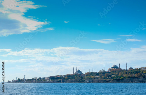 Istanbul Bosphorus, Hagia Sophia and Sultanahmet Mosque © mustafaoncul