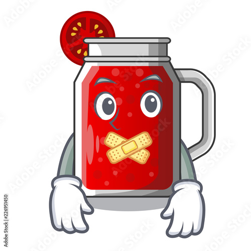 Silent fresh tomato juice isolated on mascot