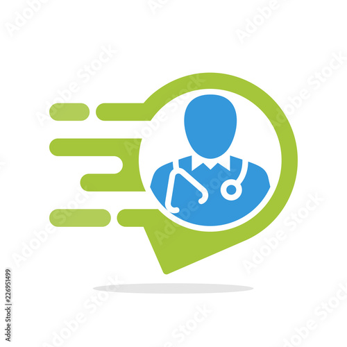 vector illustration icon with an informative & responsive service concept for accessing information on medical service centers