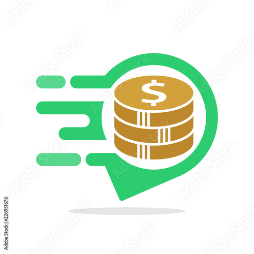 Vector illustration icons with the concept of informative & responsive service for accessing information on the location of financing locations, loan funds, sources of income