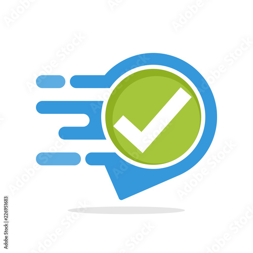 Vector illustration icon with responsive service concept for location verification