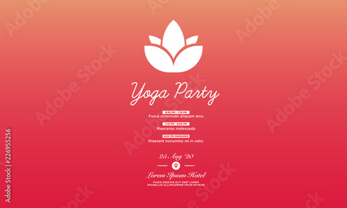 Yoga Invitation with Lotus Icon with Gradient Design 