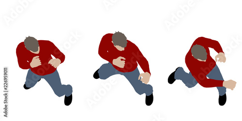 Man beats a punch. Isolated...