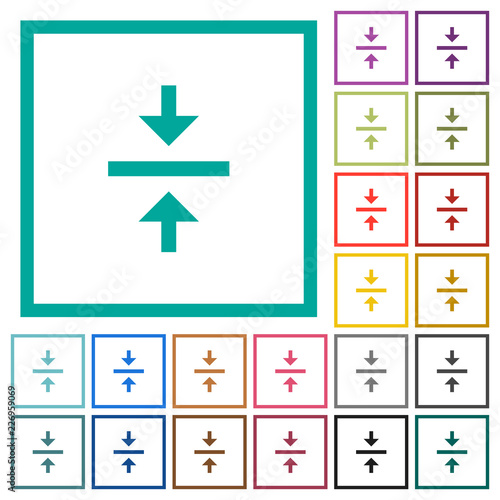 Vertical align center flat color icons with quadrant frames
