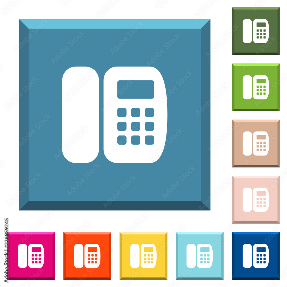 Office phone white icons on edged square buttons Office phone white icons on edged square buttons
