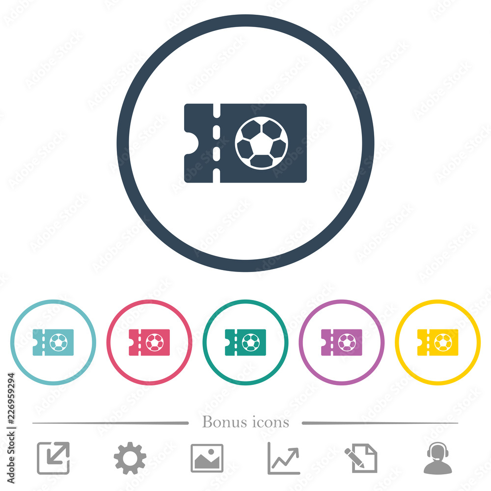 Soccer discount coupon flat color icons in round outlines