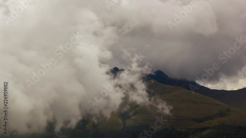 Pasochoa Volcano (4,200m) situated in the Ecuadorian Andes south of Quito, time-lapse. Viewed from the slopes of Cotopaxi.