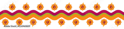 Design for Diwali festival of lights with Indian henna pattern.