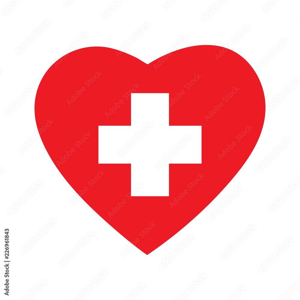 heart icon with cross symbol. heart icon with cross symbol.