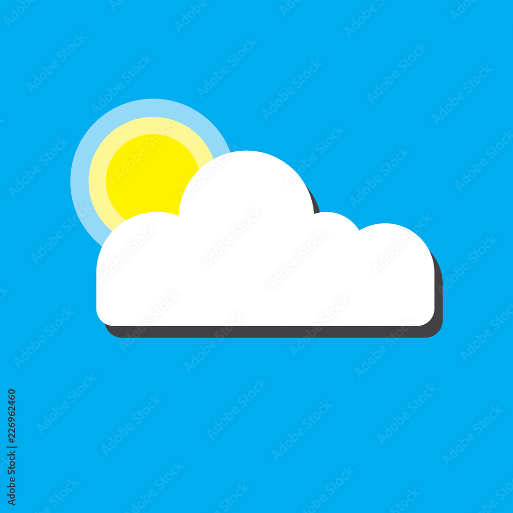 Vector illustration of sun and cloud Vector illustration of sun and cloud