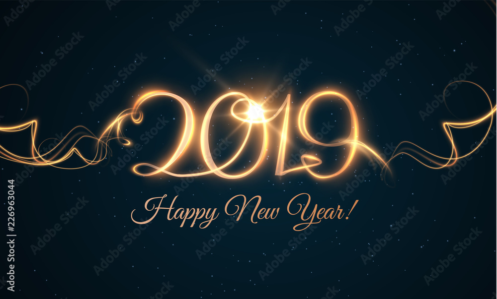 2019 abstract New Year holiday background. Vector eps10