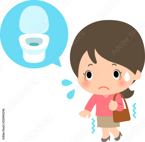 外出中にトイレに行きたくなった女性