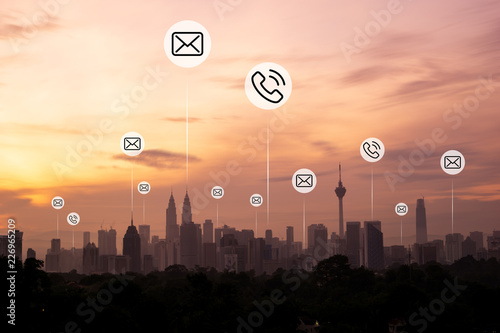 Canvas Print kuala lumpur city connection with futuristic line in sight
