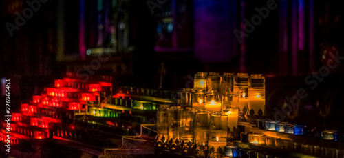Many burning colourful candles © Inolas