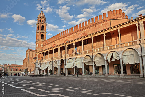 Faenza, Ravenna, Emilia-Romagna, Italy: Piazza del Popolo (People's Square) and the medieval Palazzo del Podesta