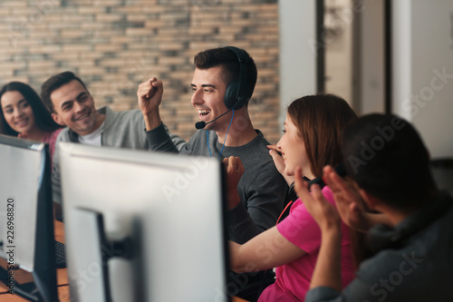 Young people playing video ...
