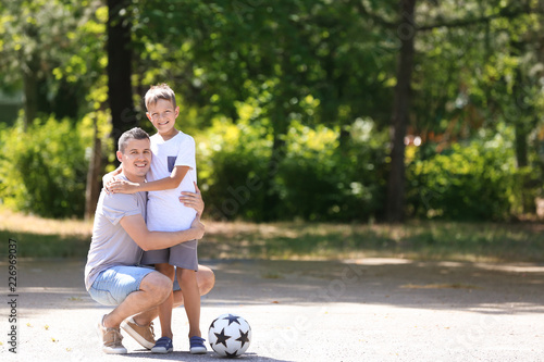 Little boy and his dad with...
