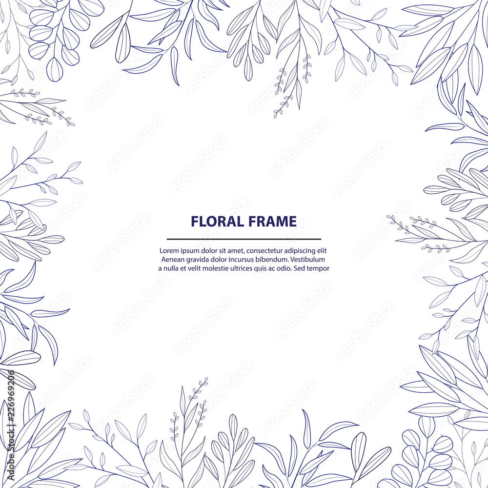 hand drawn floral frame