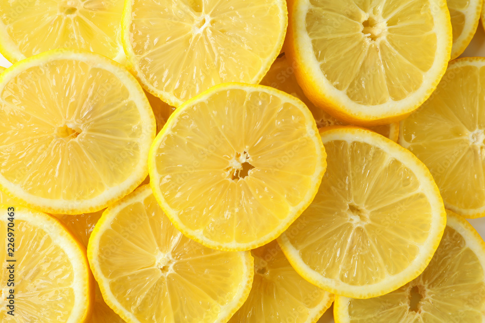 Many fresh lemon slices