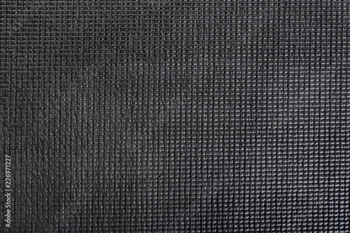 Black yoga mat, closeup
