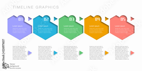 Business Chart #Timeline Graphics,  5-Step Process 