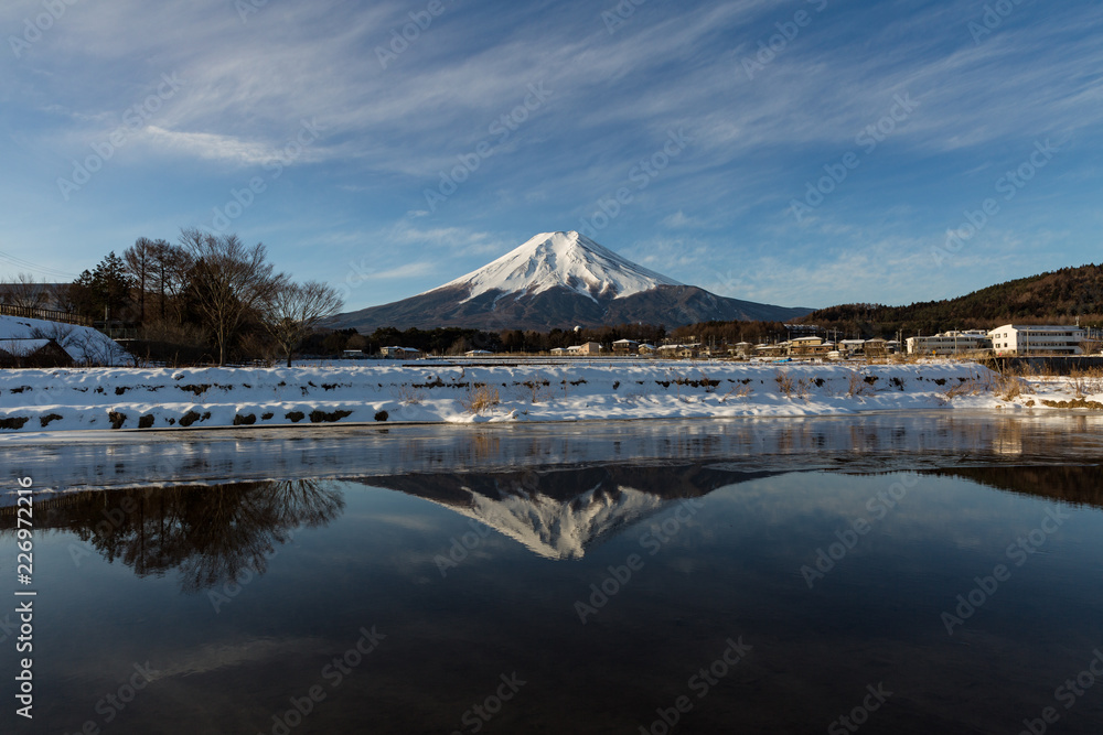 富士吉田市農道公園からの富士山