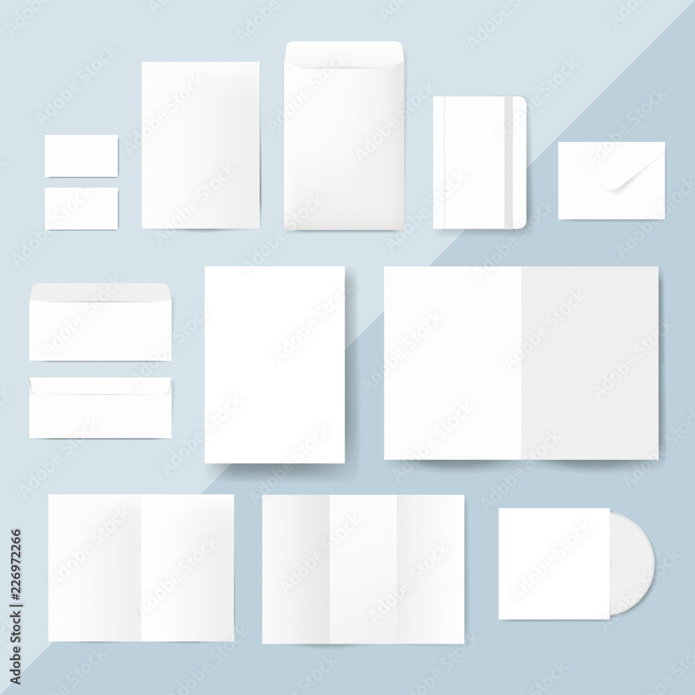 Set of stationery designs mockup vector Set of stationery designs mockup vector