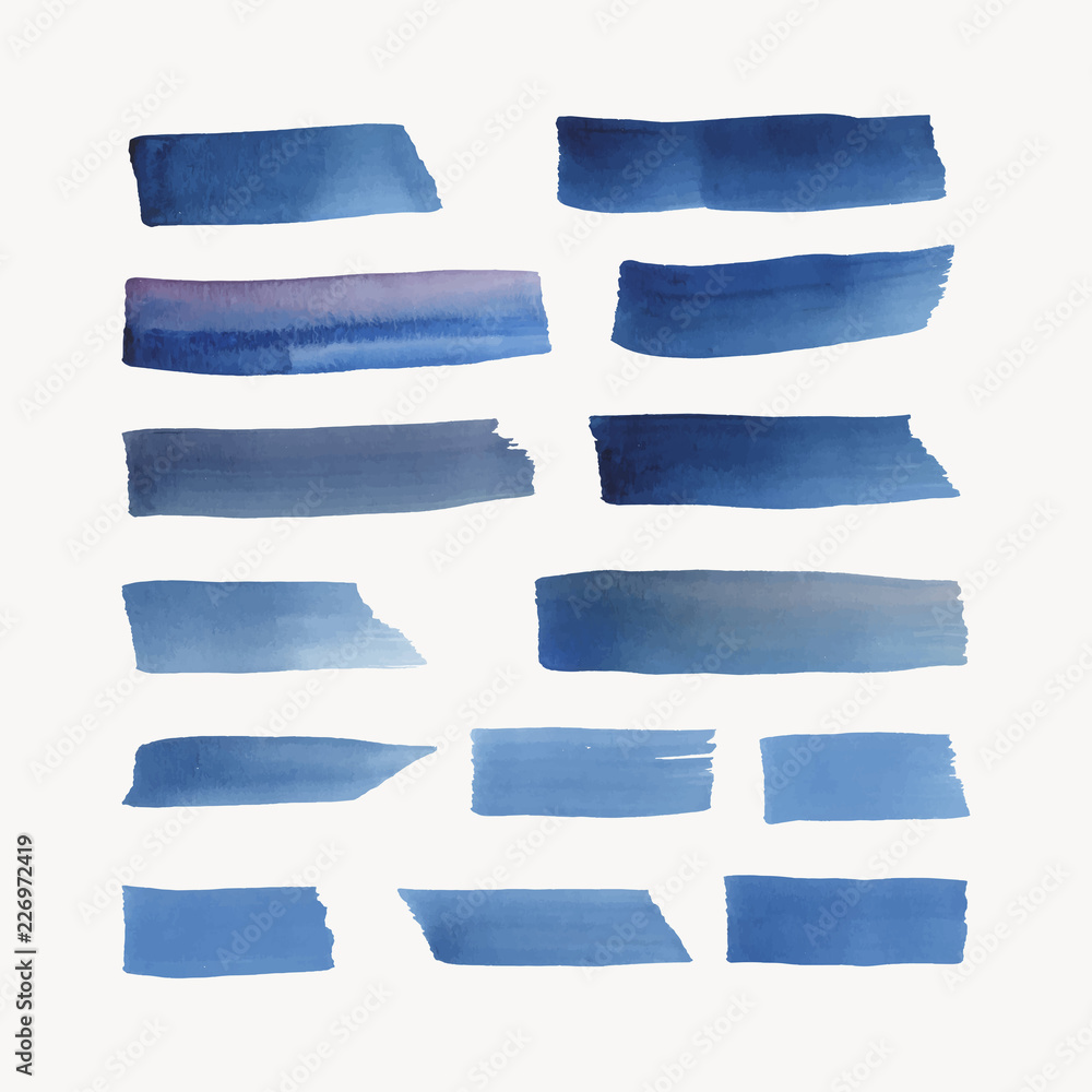 Obraz premium Painted watercolor background vector in blue
