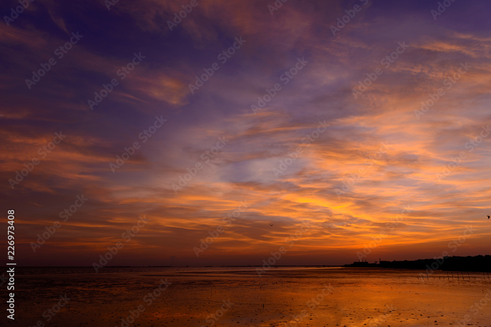 Beautiful sunset sky backgrounds in THAILAND