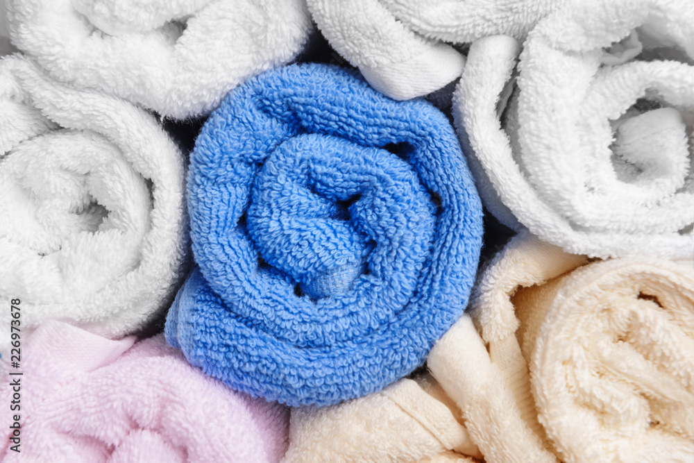 Clean rolled towels, closeup Clean rolled towels, closeup