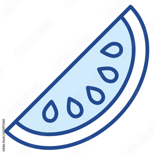 Melone, Melonenstück Vector Icon Illustration