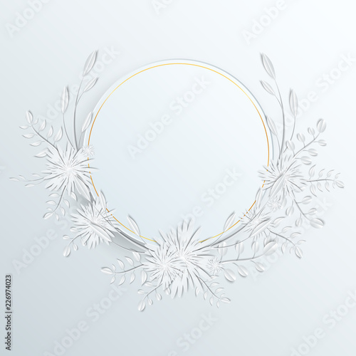 Paper flowers Set isolated Vector illustration