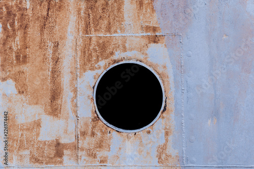 Brass porthole, ferry window frame