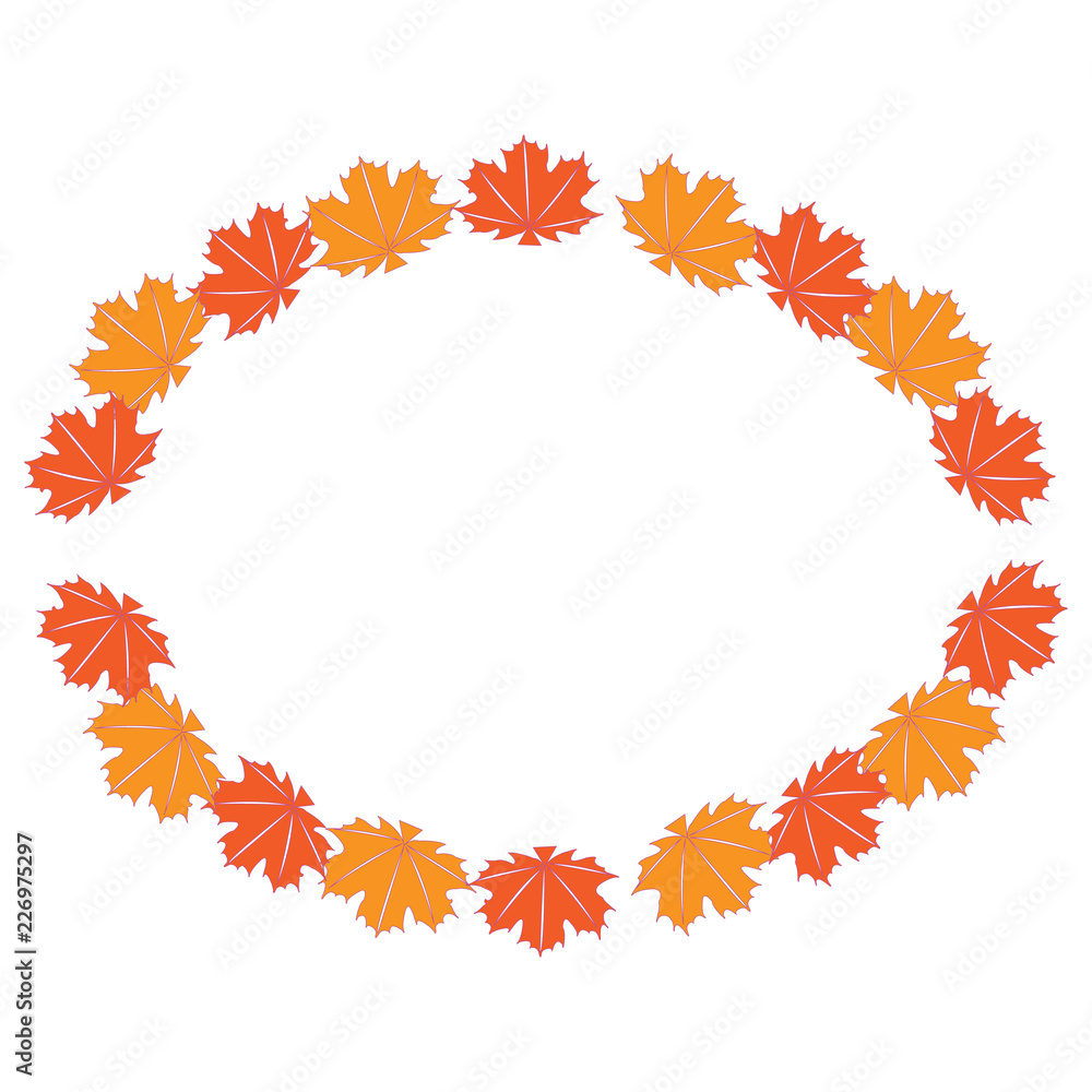 Autumn Leaves Vector Illustration Isolated On White Background