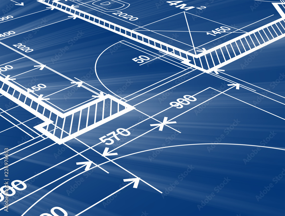 Architecture design: blueprint plan - illustration of a plan modern residential building / technology, industry, business concept illustration: real estate, building, construction, architecture Architecture design: blueprint plan - illustration of a plan modern residential building / technology, industry, business concept illustration: real estate, building, construction, architecture