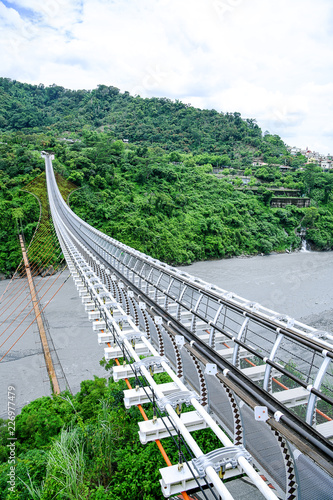 Glass suspension bridge. The Longest Suspension Bridge in Taiwan.