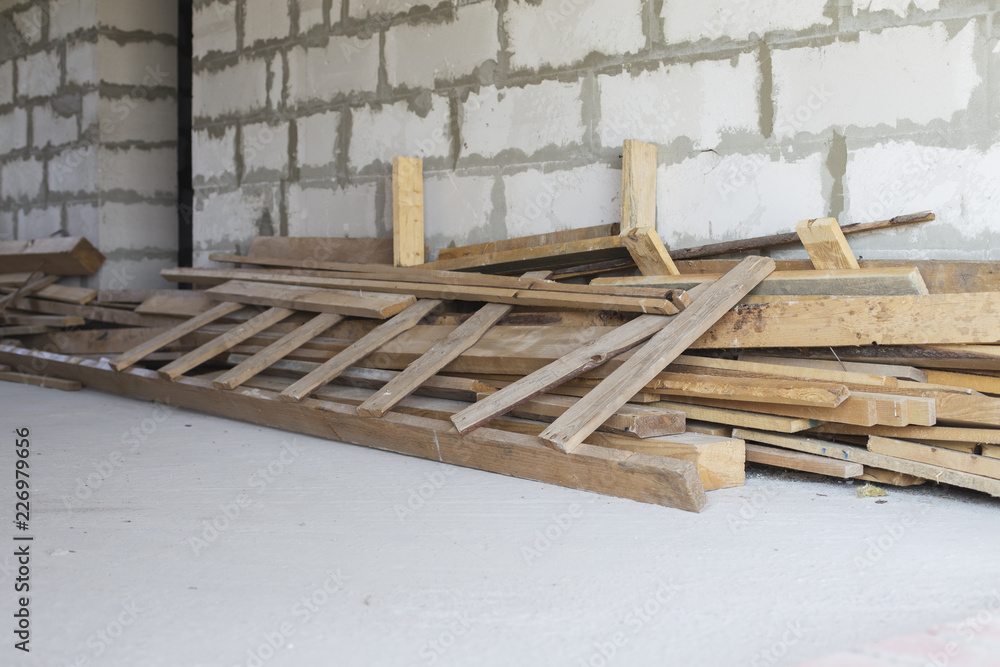 House is built of blocks. Construction site House is built of blocks. Construction site