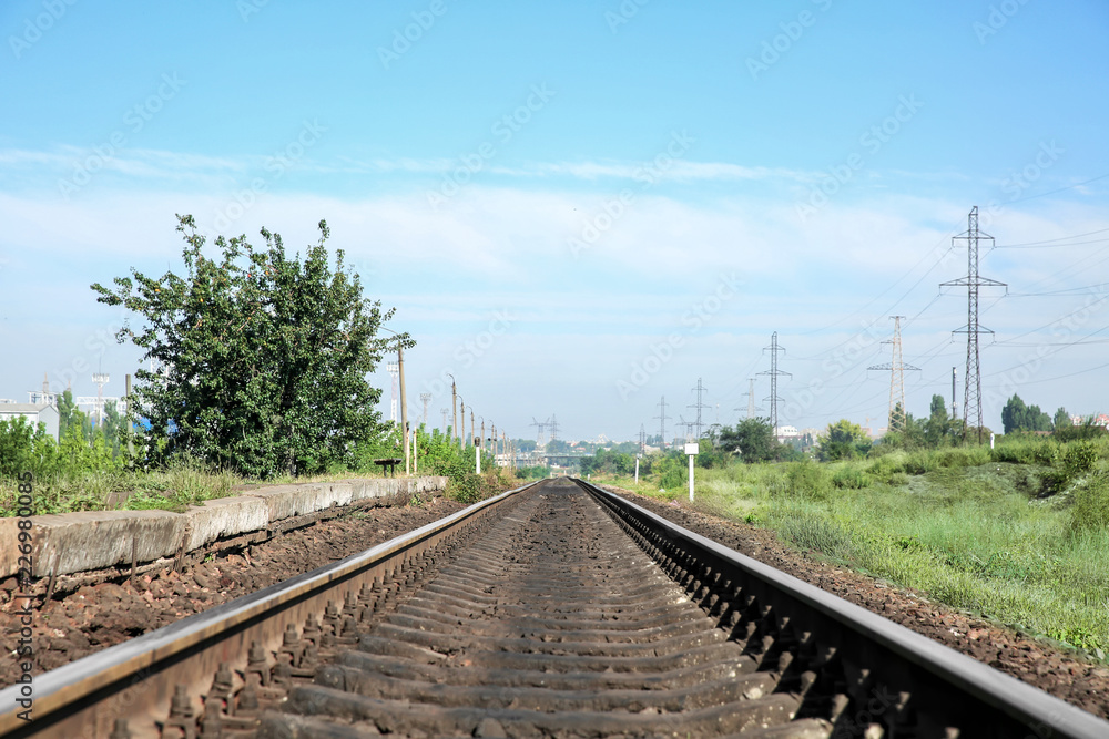 Obraz premium View of railway in countryside