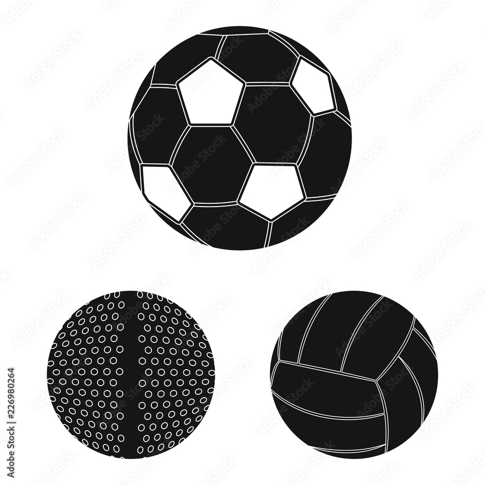 Isolated object of sport and ball sign. Collection of sport and athletic stock symbol for web.