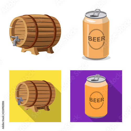 Isolated object of pub and bar logo. Set of pub and interior vector icon for stock.