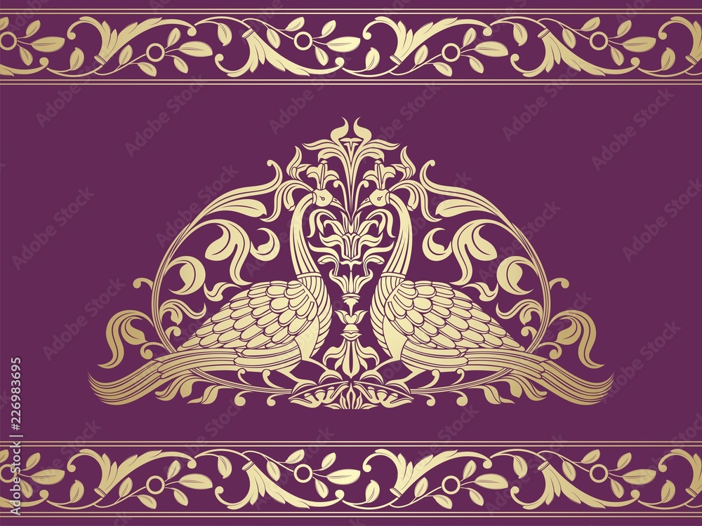 peacocks, feathers ,wedding card design, royal India